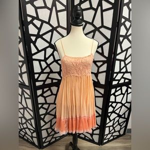 Free People pink mini slip dress